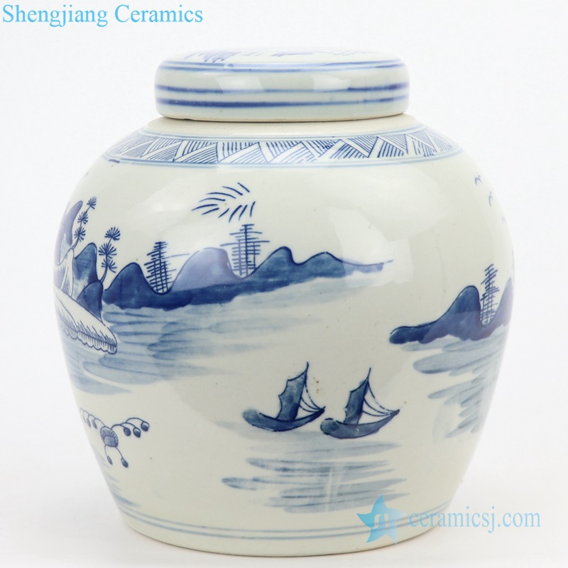 China landscape porcelain jar