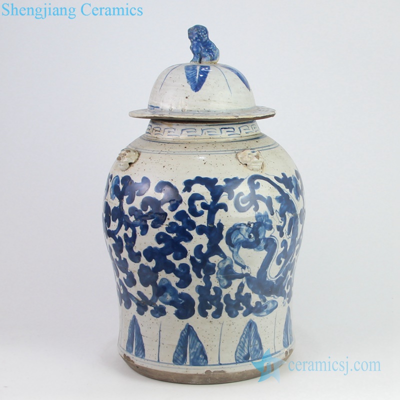 hand paint dragon pottery jar