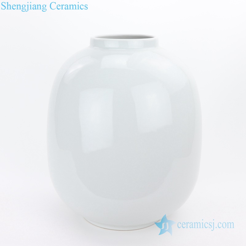 Chinese date shape ceramic white vase