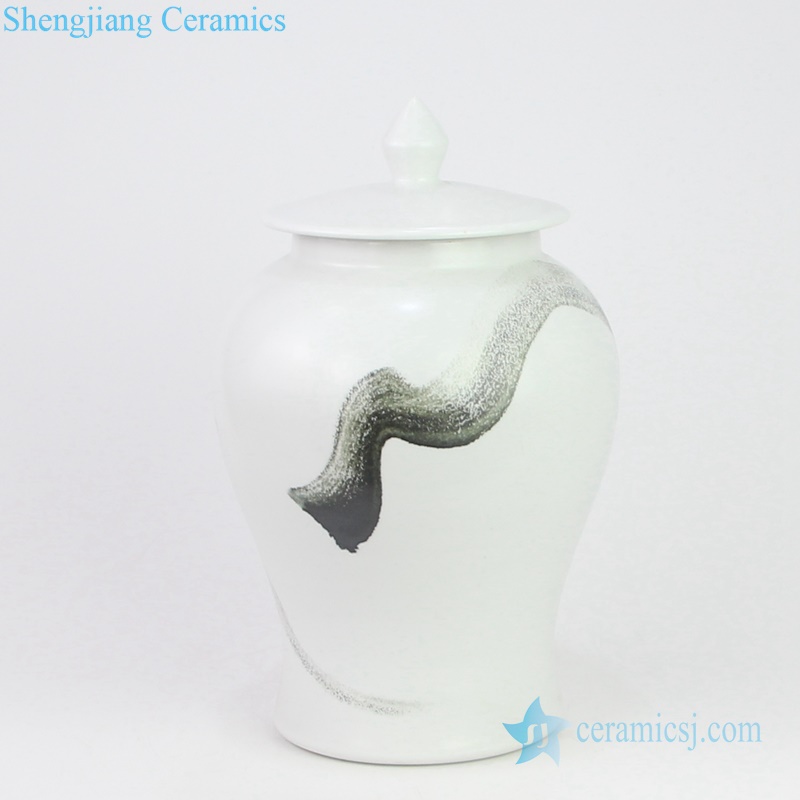 black line ceramic jar