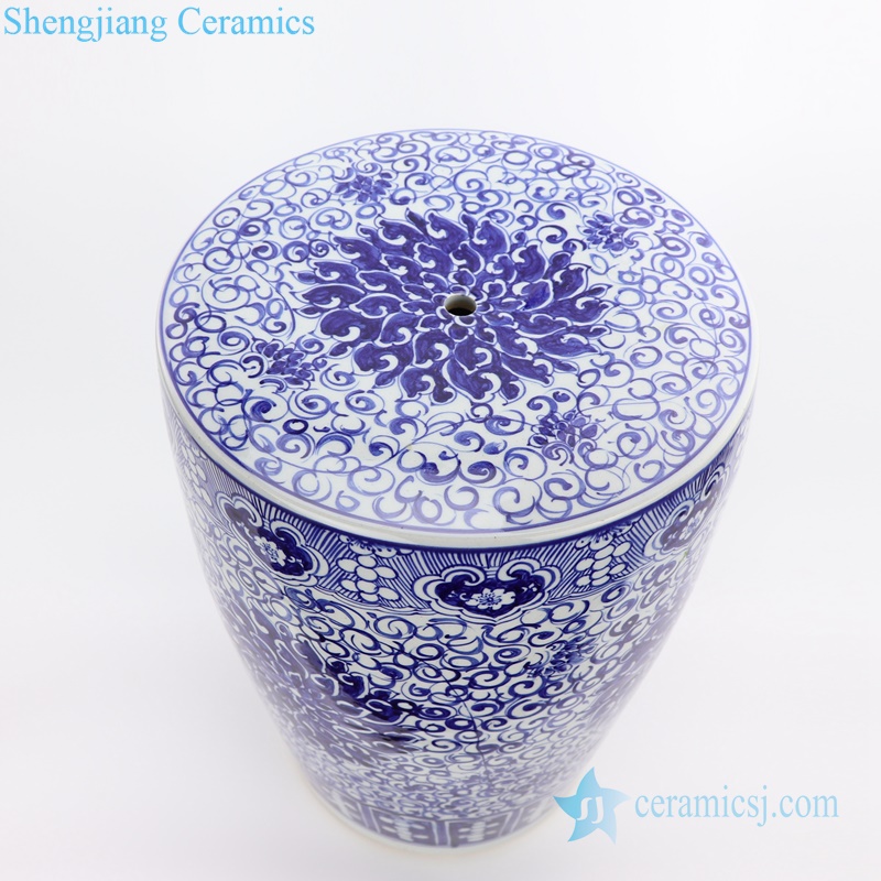 hand paint lotus ceramic stool