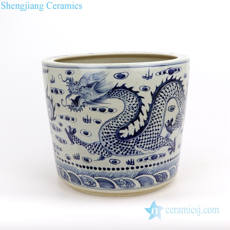 pair of dragon ceramic pot