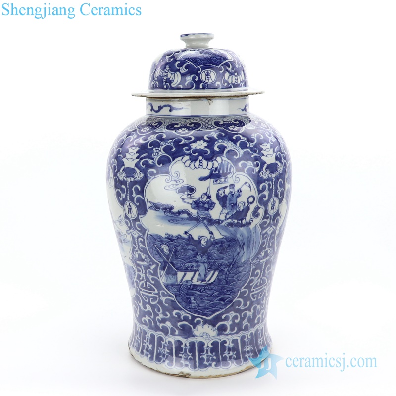 Hand painted ceramic jar