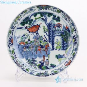 RYQQ58 Qing Dynasty vintage Characters painting plate