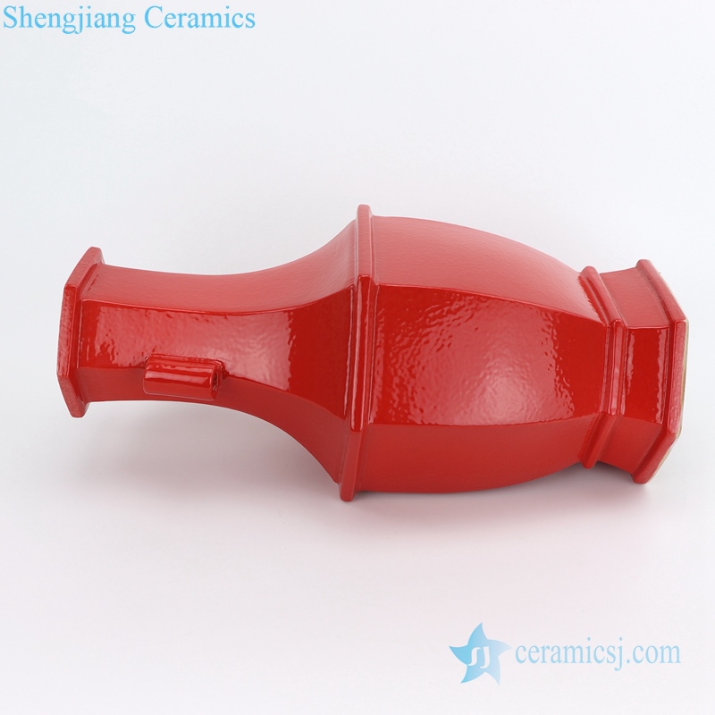 glazed smooth red ceramic vase