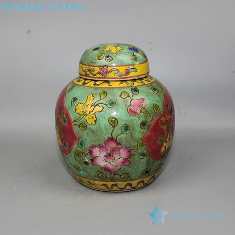 hand painted porcelain jar