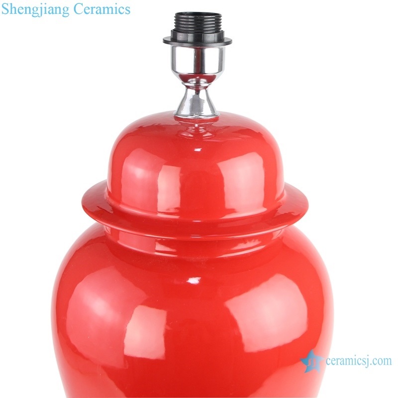  Colour glaze wine red ceramic lamp top view 