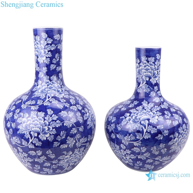 Jingdezhen ice plum twined peony flower vase