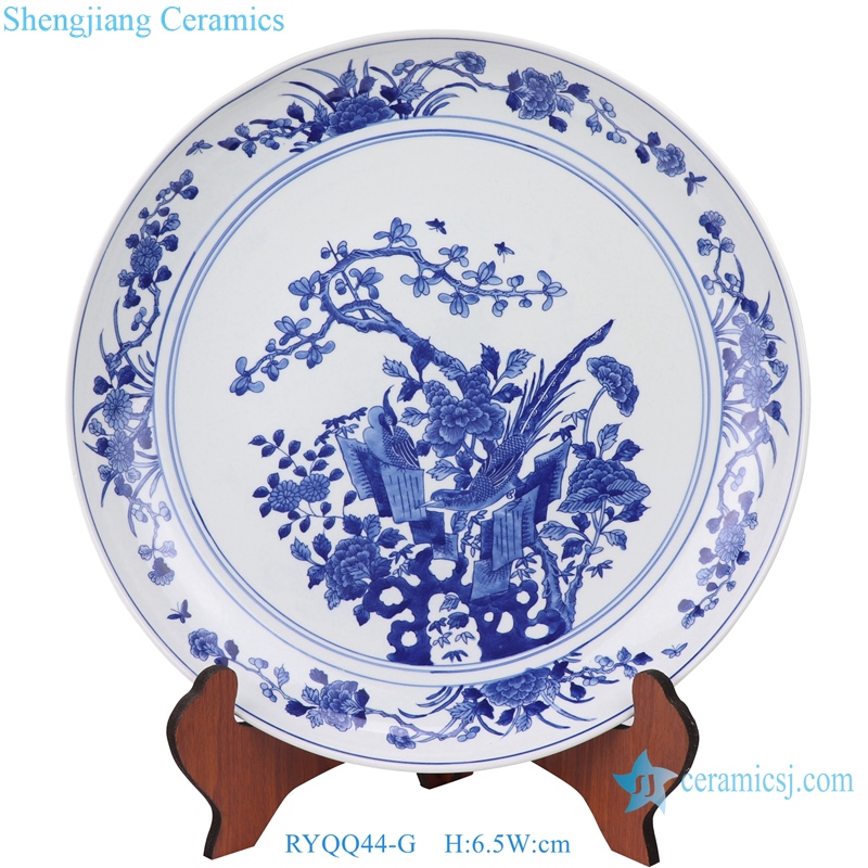 Jingdezhen Hand-painted  flower-and-bird plate