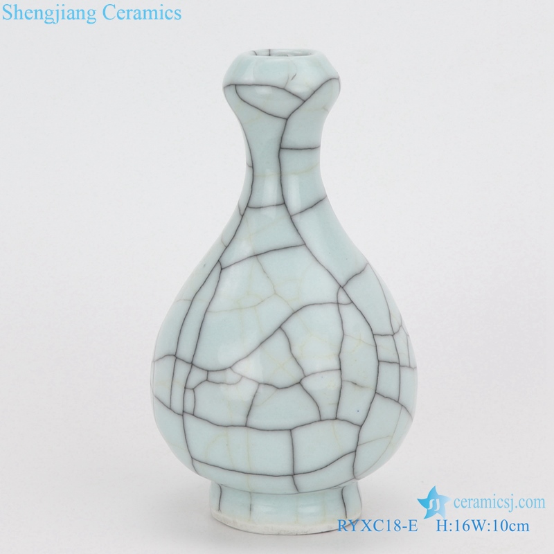 RYXC18-E  Longquan celadon geyao crack glaze wire grain garlic bottle small vases