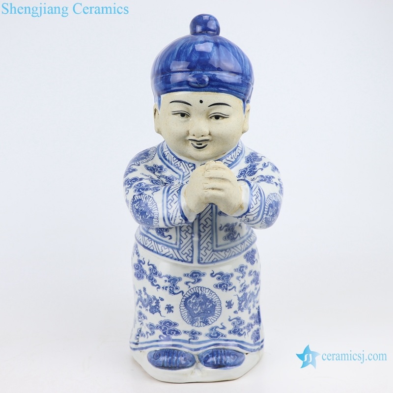 chinese style traditional  ceramic sculpture  boy 