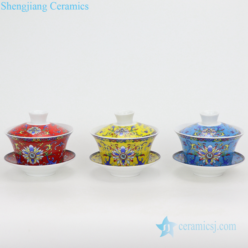  kung fu tea set with three bowls