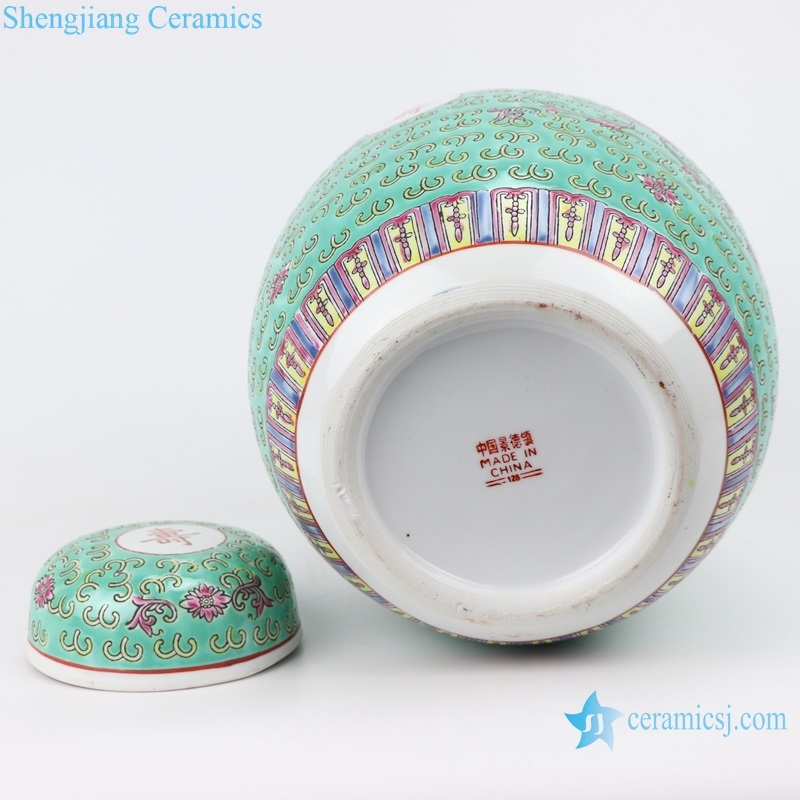  longevity porcelain tea canister bottom