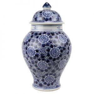 RZCM07 Archaize blue and white point workers hand-painted round the general pot of chrysanthemum flowers