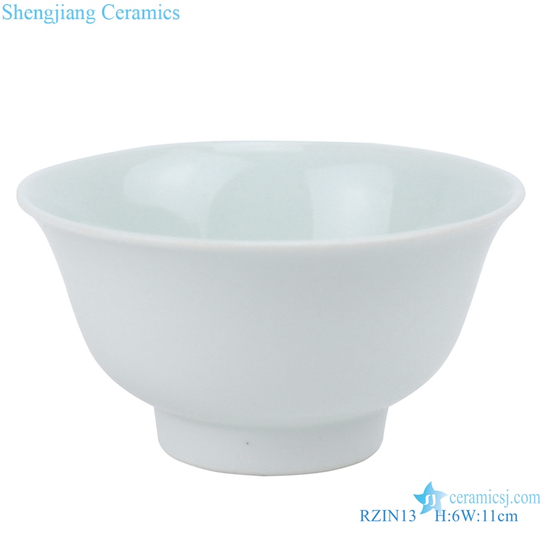 RZIN13 Jingdezhen White porcelain open bowl 4.3 inches white bowl