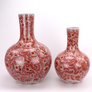 RZIS10-C Jingdezhen All hand-made alum red dragon pattern vase