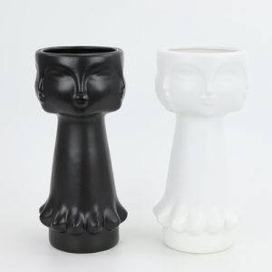 RZLK25-C Nordic Muse matte black and white combination ceramic face vases charming edie