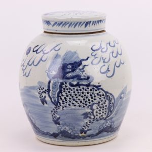 RZMV36 Jingdezhen antique porcelain in the republic of China blue and white all handmade old jar pu 'er tea pot antique antique collection
