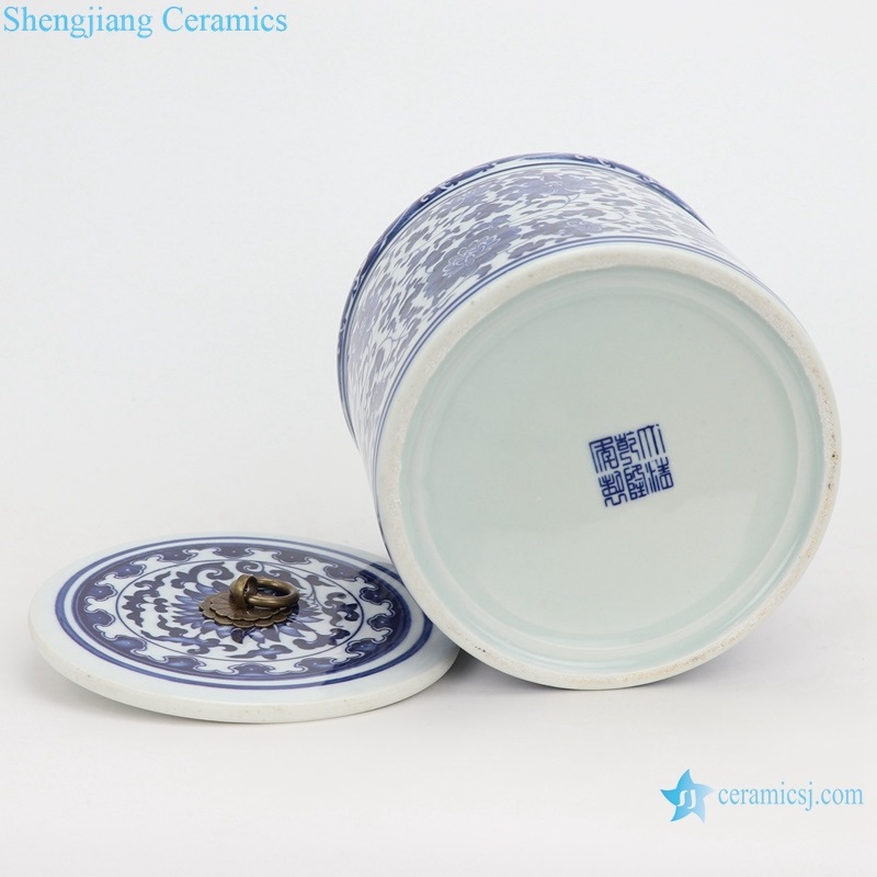 shengjiang lotus pattern with a copper ring lid round can 