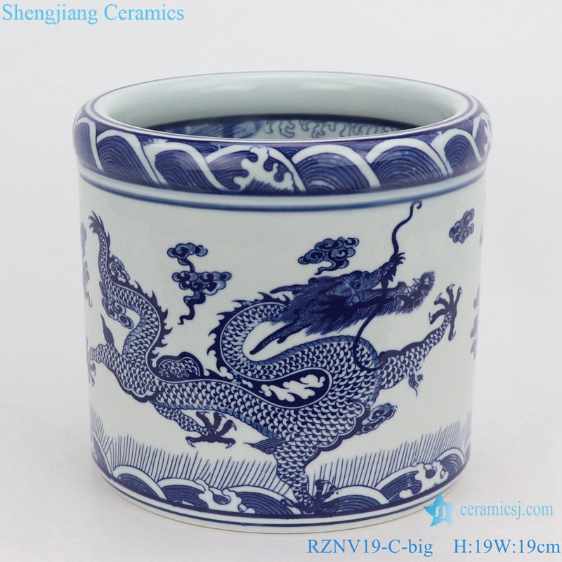  ceramics yunlongwen double dragon play beads round large