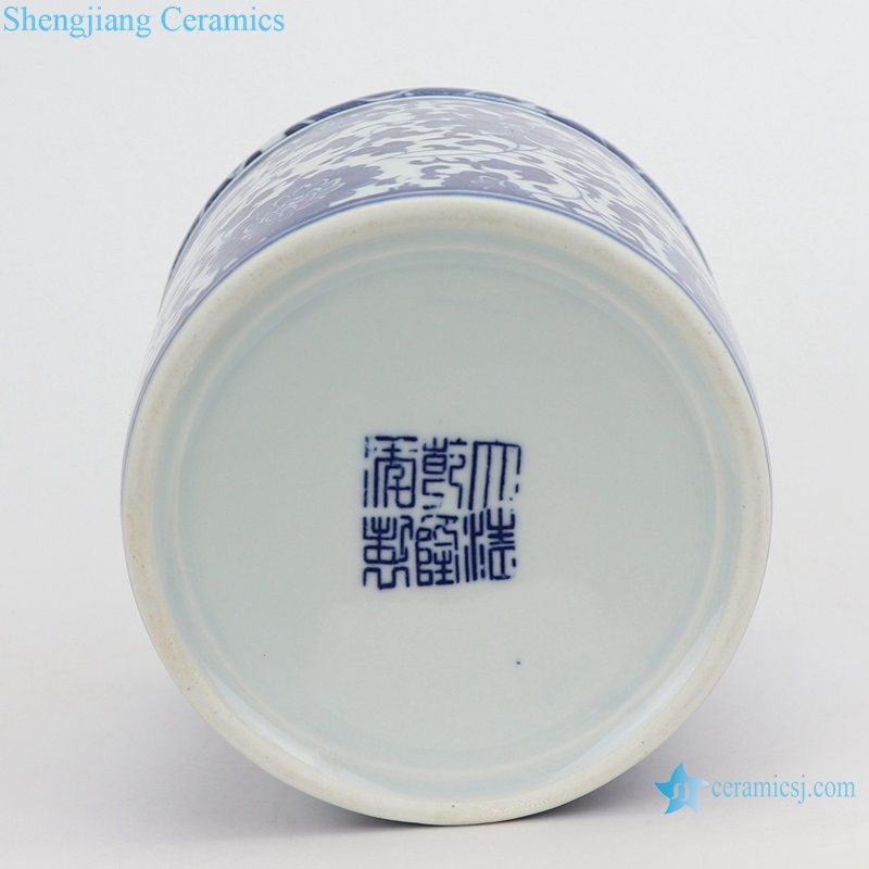 Beautiful ceramic pen holder mini size blue and white