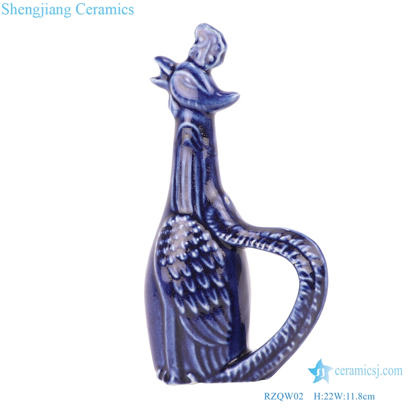 Chinese style offering blue-deep blue ceramic  art pieces
