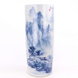 RZQZ01-A Traditional freehand blue and white hand-painted landscape quiver umbrella barrel jingdezhen ceramics
