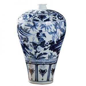RZQo14 Chinese traditional blue-and-white ceramic color glaze vases character scenery daily decorative decorations
