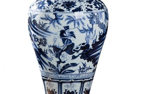RZQo14 Chinese traditional blue-and-white ceramic color glaze vases character scenery daily decorative decorations