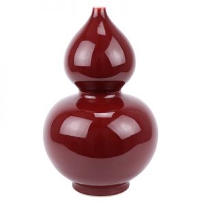 RZRB01 Beautiful new Chinese style ceramic red glaze gourd bottle red vase decoration