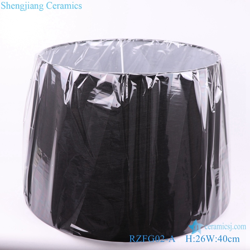 Chinese style exquisite matte black round lamp base