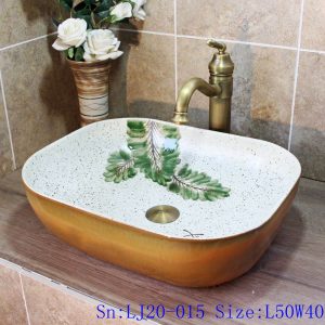 LJ20-015 Hand painted water color green leaves classic Basin