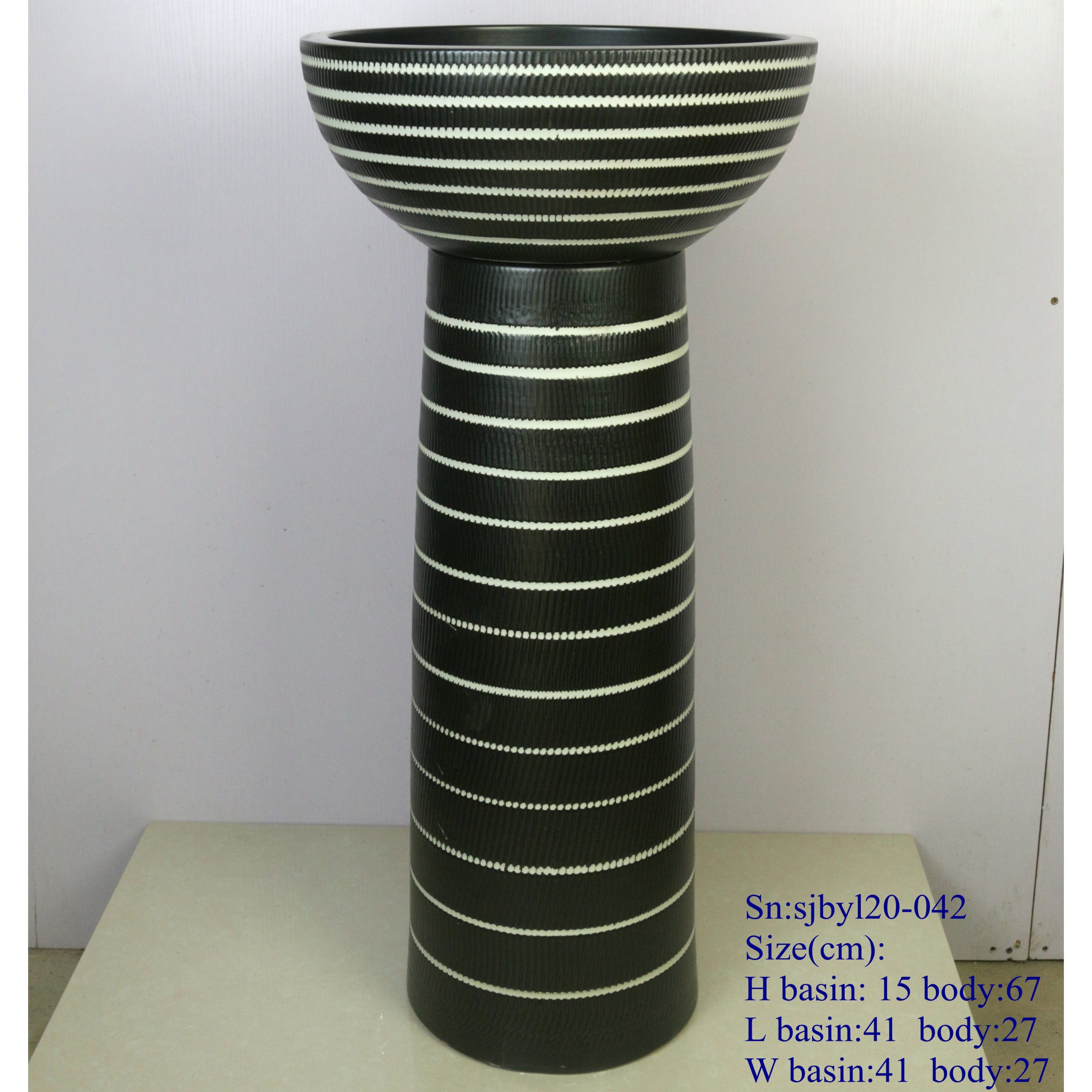 sjbyl120-042 Restaurant Nesting basin spring porcelain pedestal sink