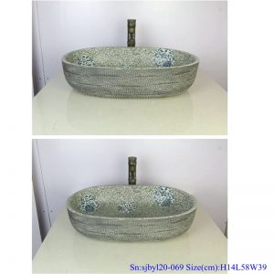 sjbyl120-069 Durable hand painting Reticulated shoot lotus Porcelain wash basin