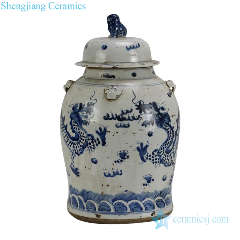 Blue and white general pot dragon pattern ceramics