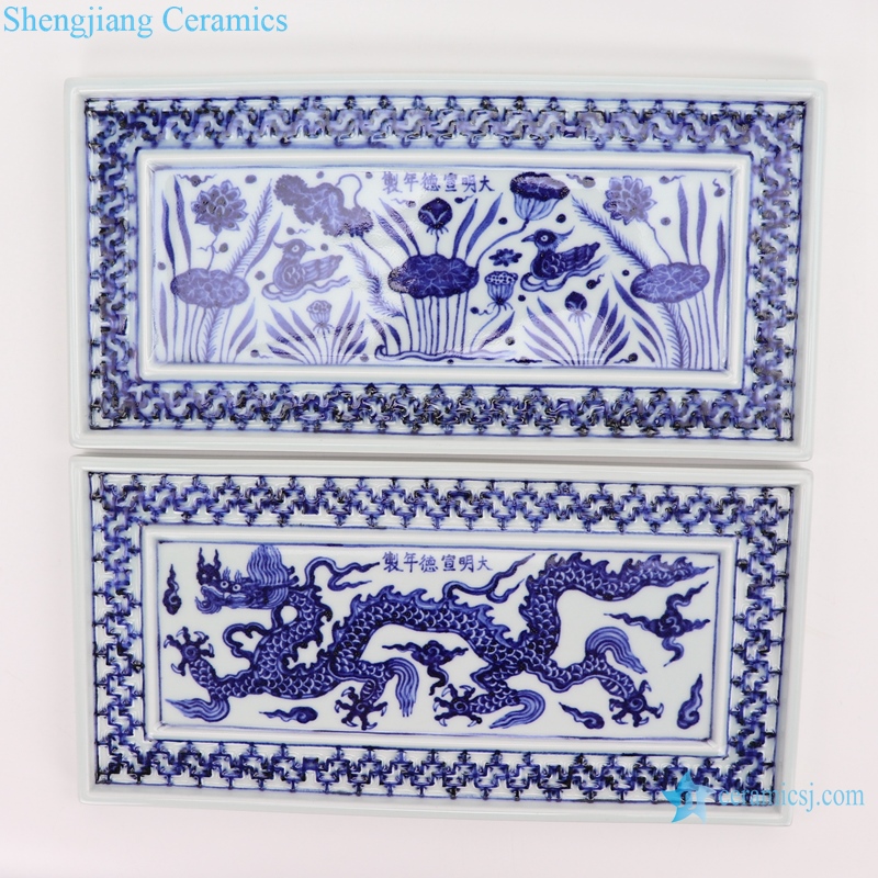 RZHL45--A-B Blue and white inmitation ming dynasty cearmic plate
