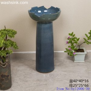 byl2006-39 Color glaze blue glaze shaped vertical ceramic table basin