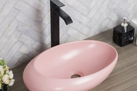 byl2006-94 Color glaze pink oval pocelain wash basin