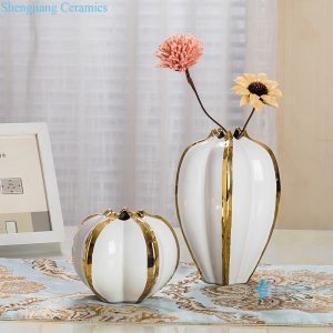 RZRV10-A-B Colored glazed gilt shaped decorative vase
