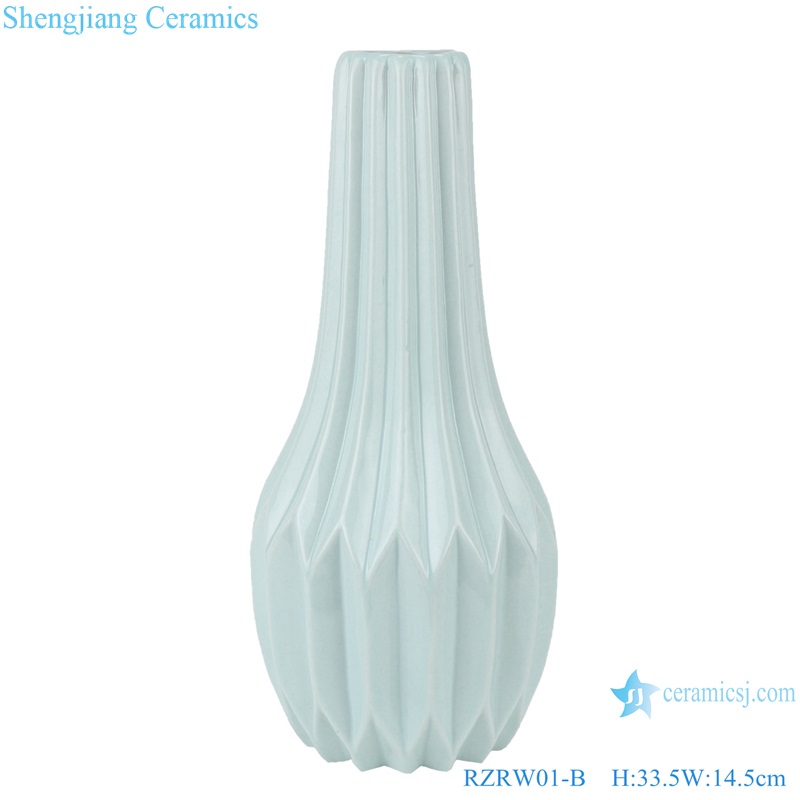 Color glaze dry flower household decoration porcelain vase blue RZRW01-B