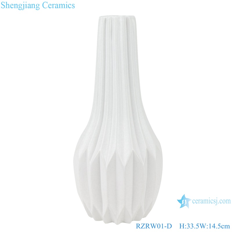 Color glaze dry flower household decoration porcelain vase white RZRW01-D