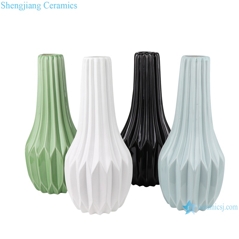 Color glaze dry flower household decoration ceramic vase RZRW01-A-B-C-D