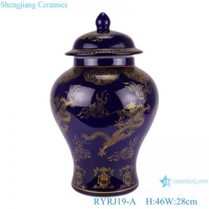 RYRJ19-A Chinese color glaze ceramic general pot dragon design purple