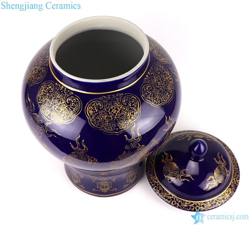 Chinese color glaze ceramic general pot dragon design purple RYRJ19-A 