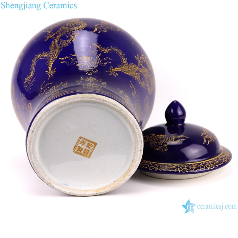 Chinese color glaze porcelain general pot dragon design purple RYRJ19-A