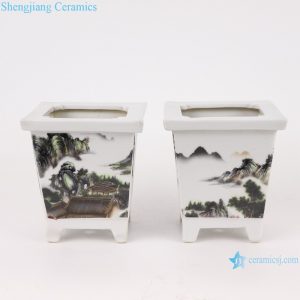 RYXP40- A/B/C Chinese small square mouth shape group ceramic planter decoration