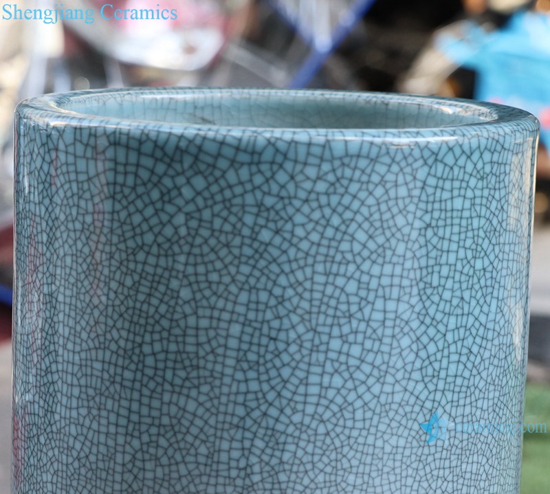 Chinese handmade enamel blue decorative porcelain vase RYYV07-C-L-S