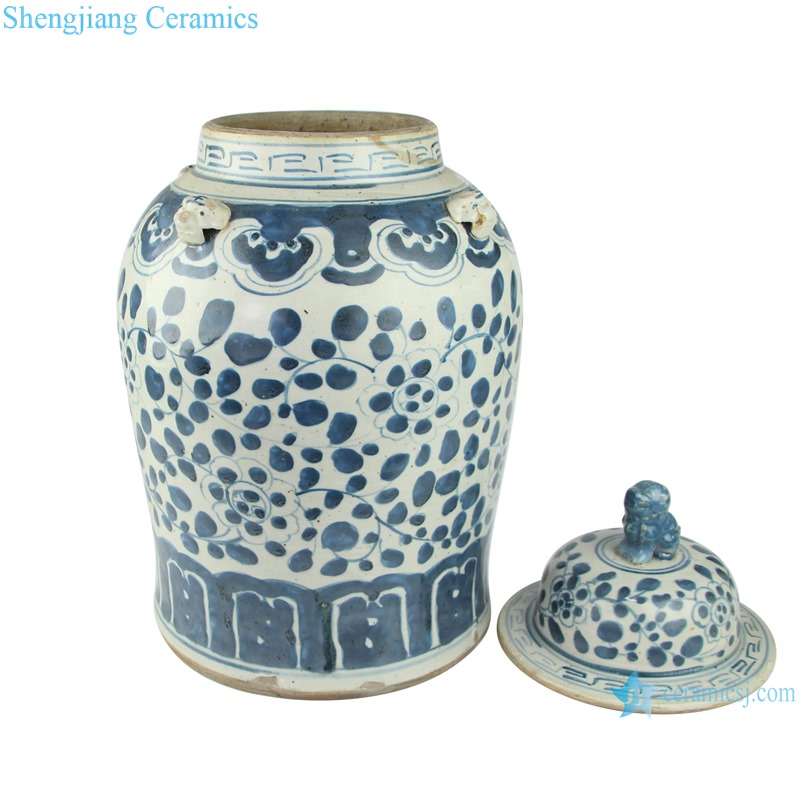 Chinese handmade Blue and white porcelain general pot flower design RZEY12-M