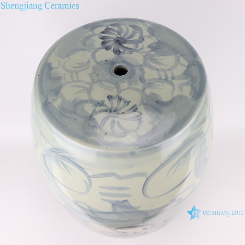 Chinese handmade light blue pattern ceramic stools RZNA04-B