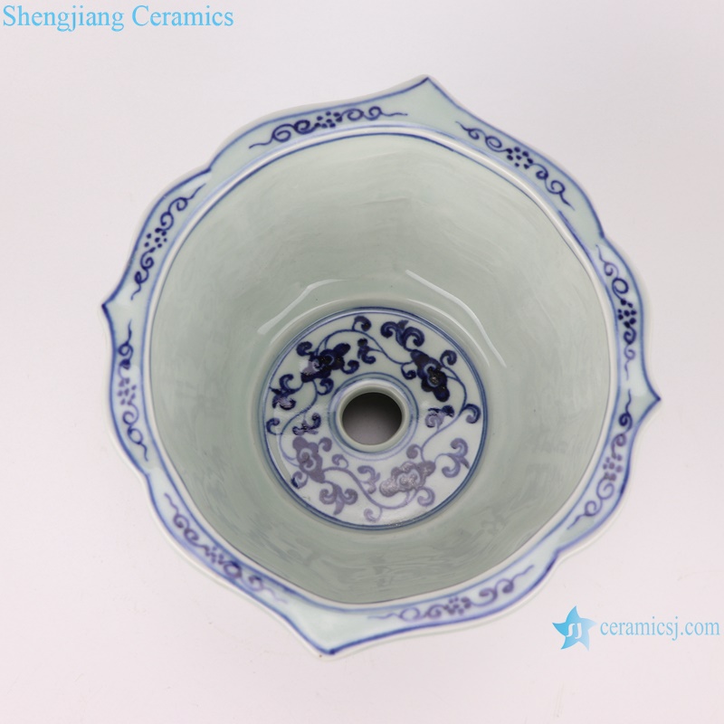 chinese bule and white ceramic planter decoration